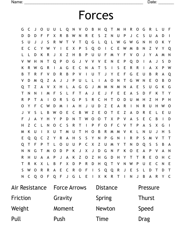Forces Word Search