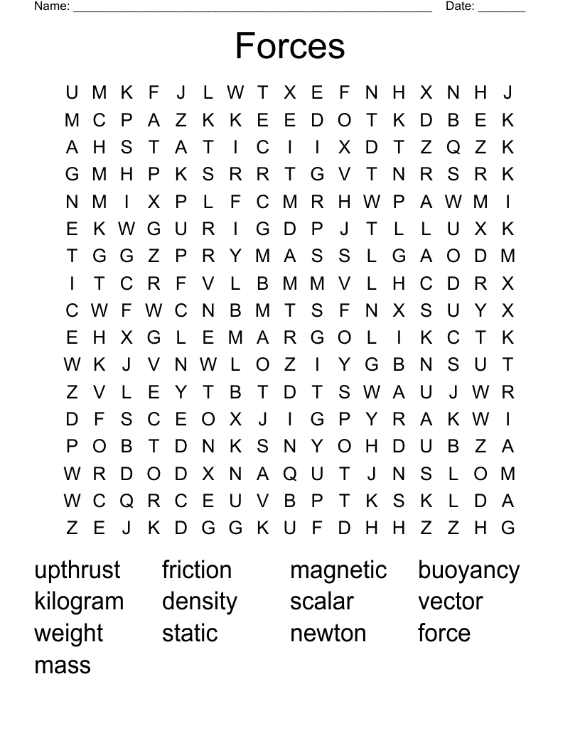 Forces Word Search