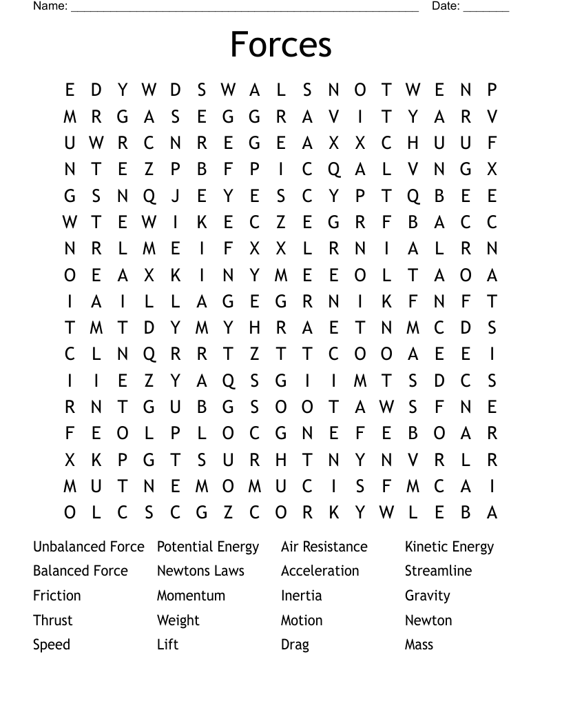 Forces Word Search