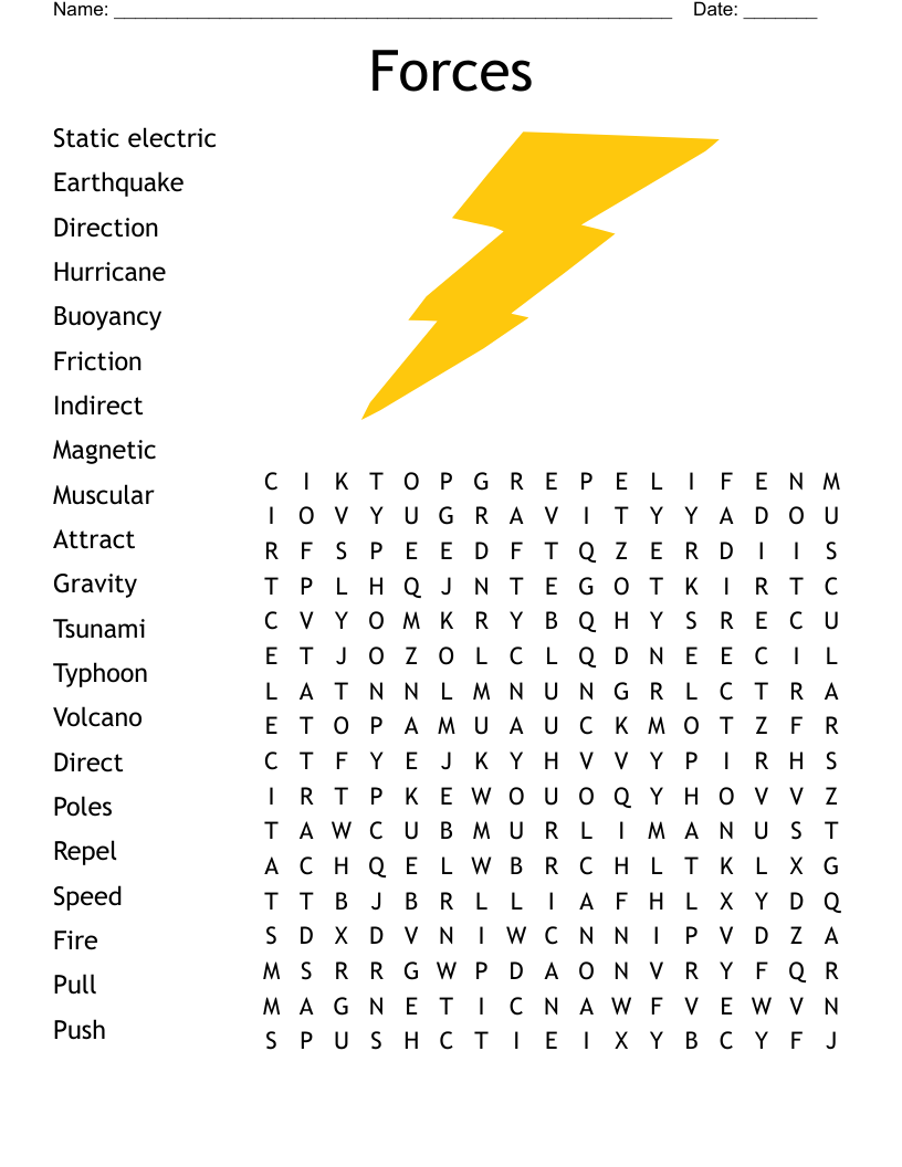 Forces Word Search