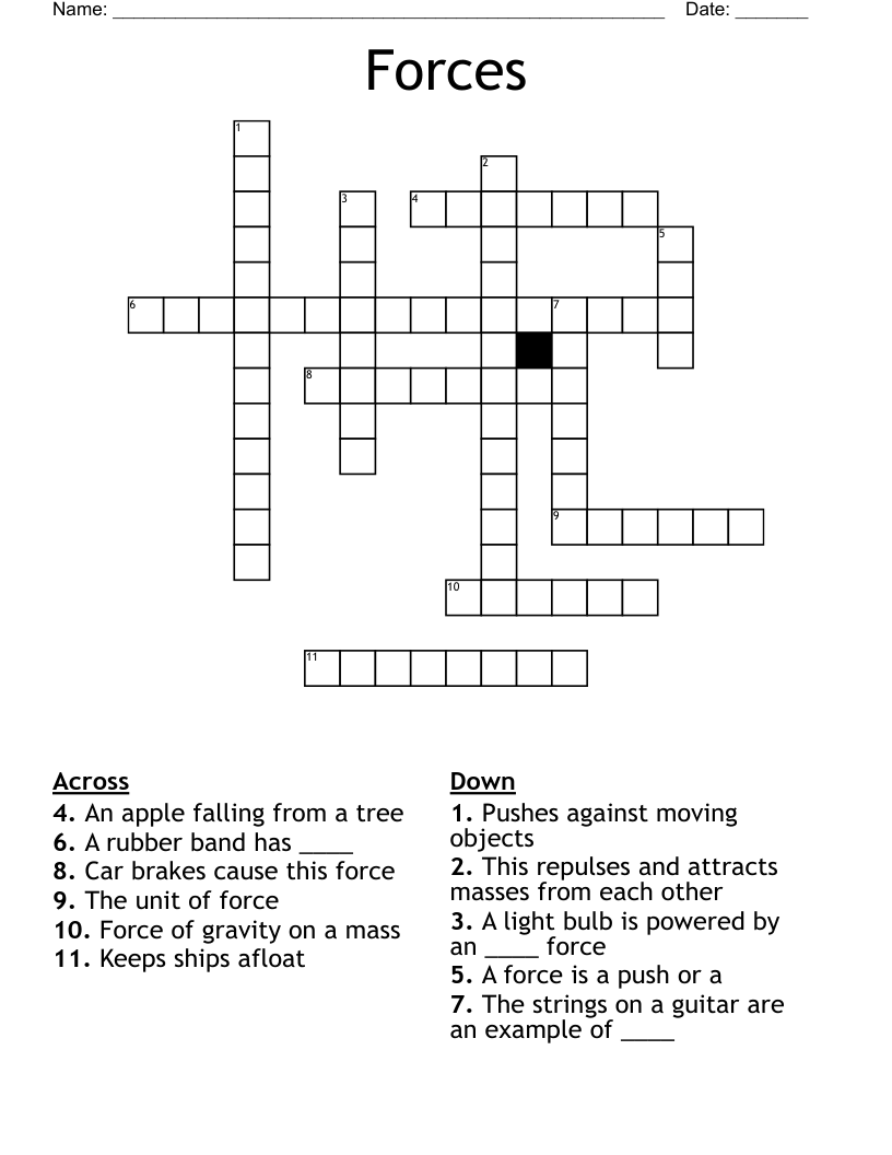 Forces Crossword