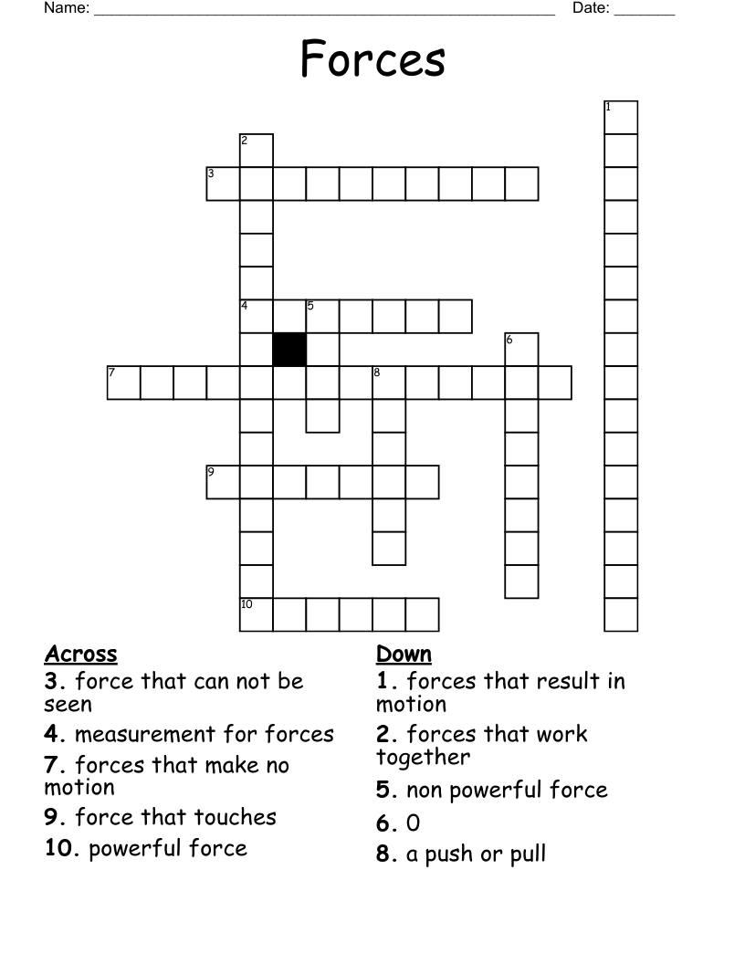 Forces Crossword