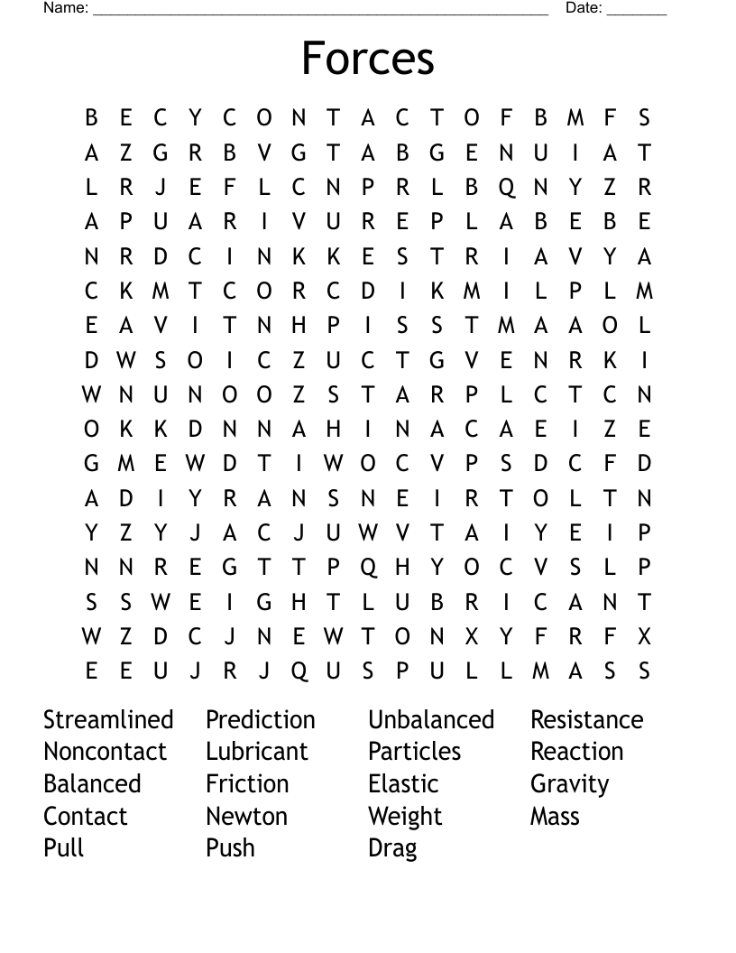 Forces Word Search