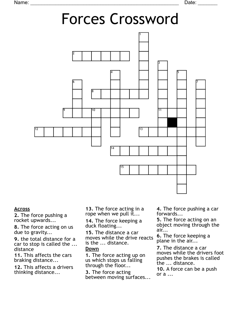 Forces Crossword