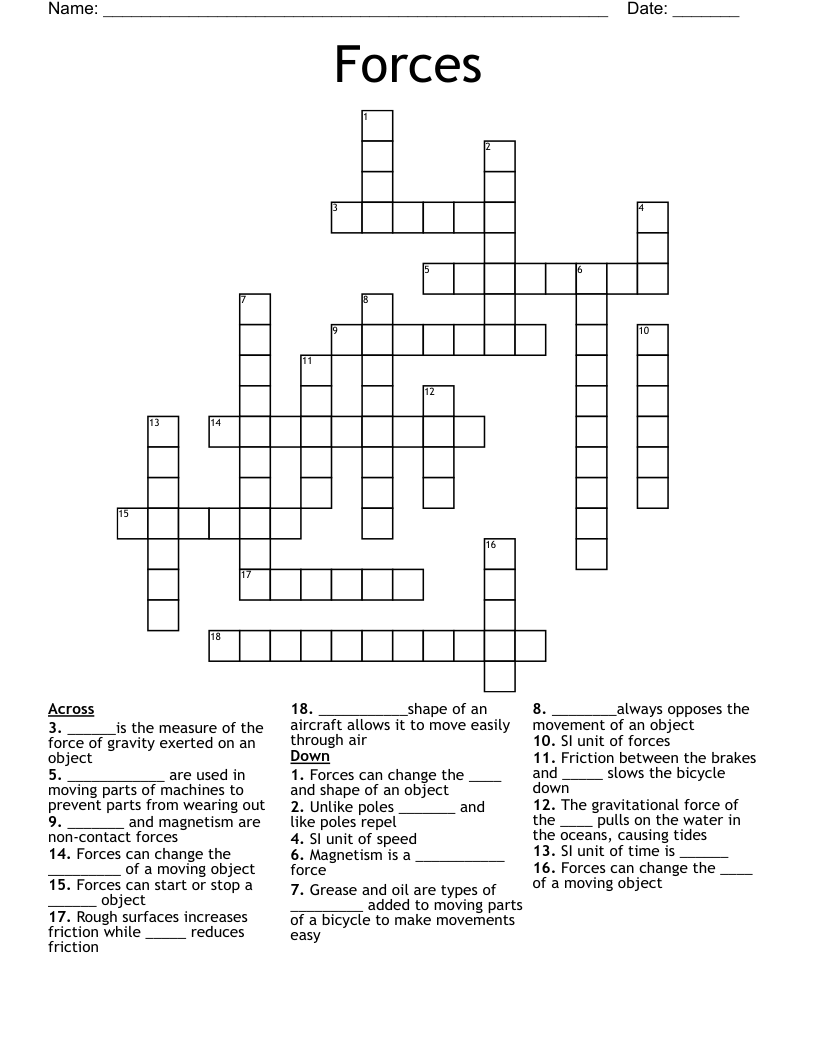 Forces  Crossword