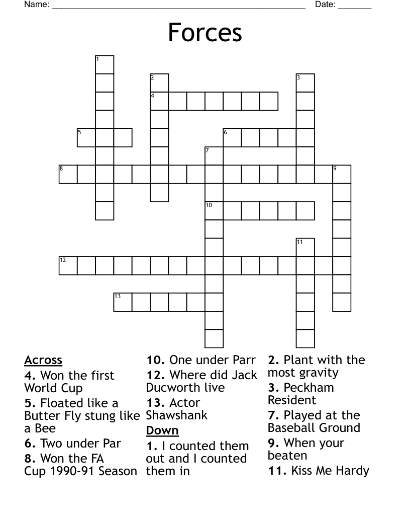 Forces  Crossword