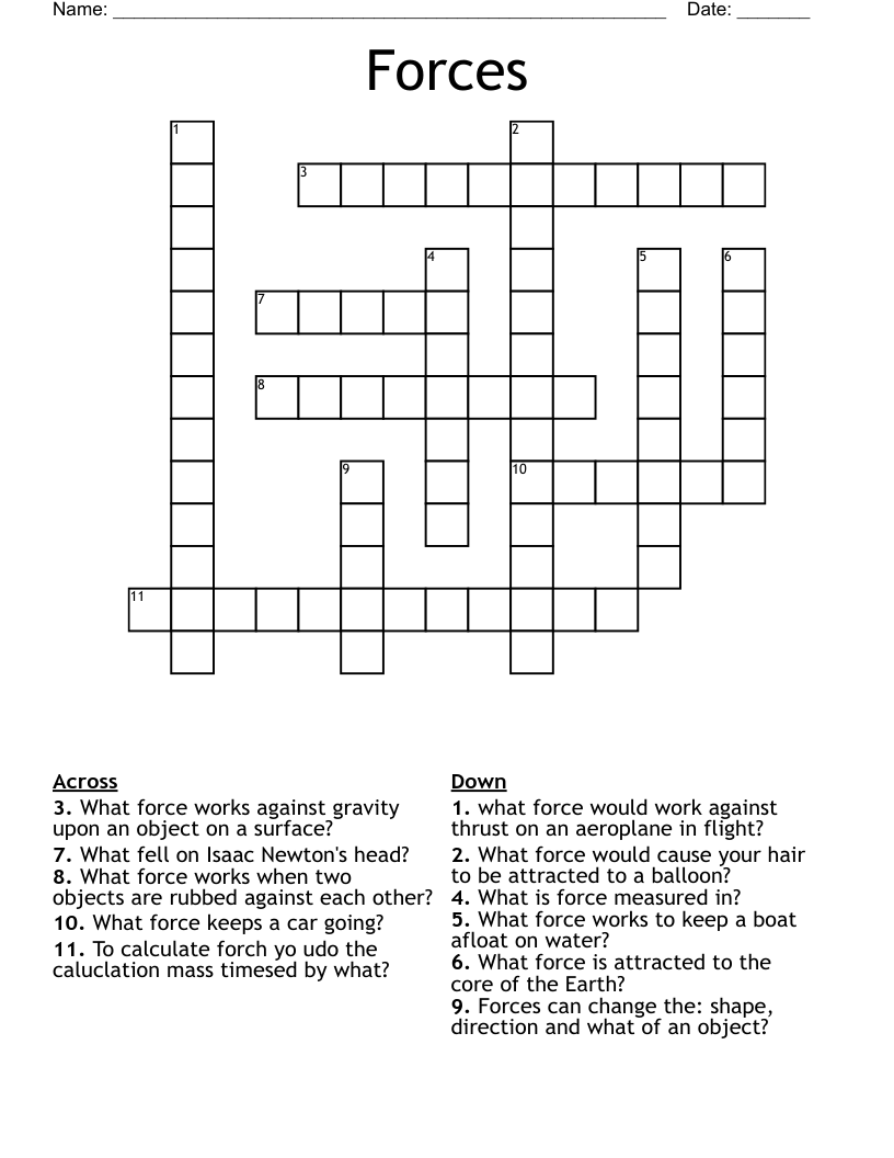 Forces  Crossword