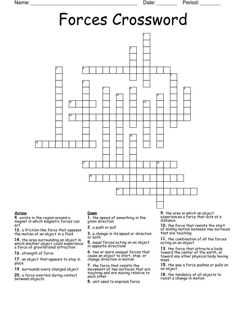 Forces  Crossword
