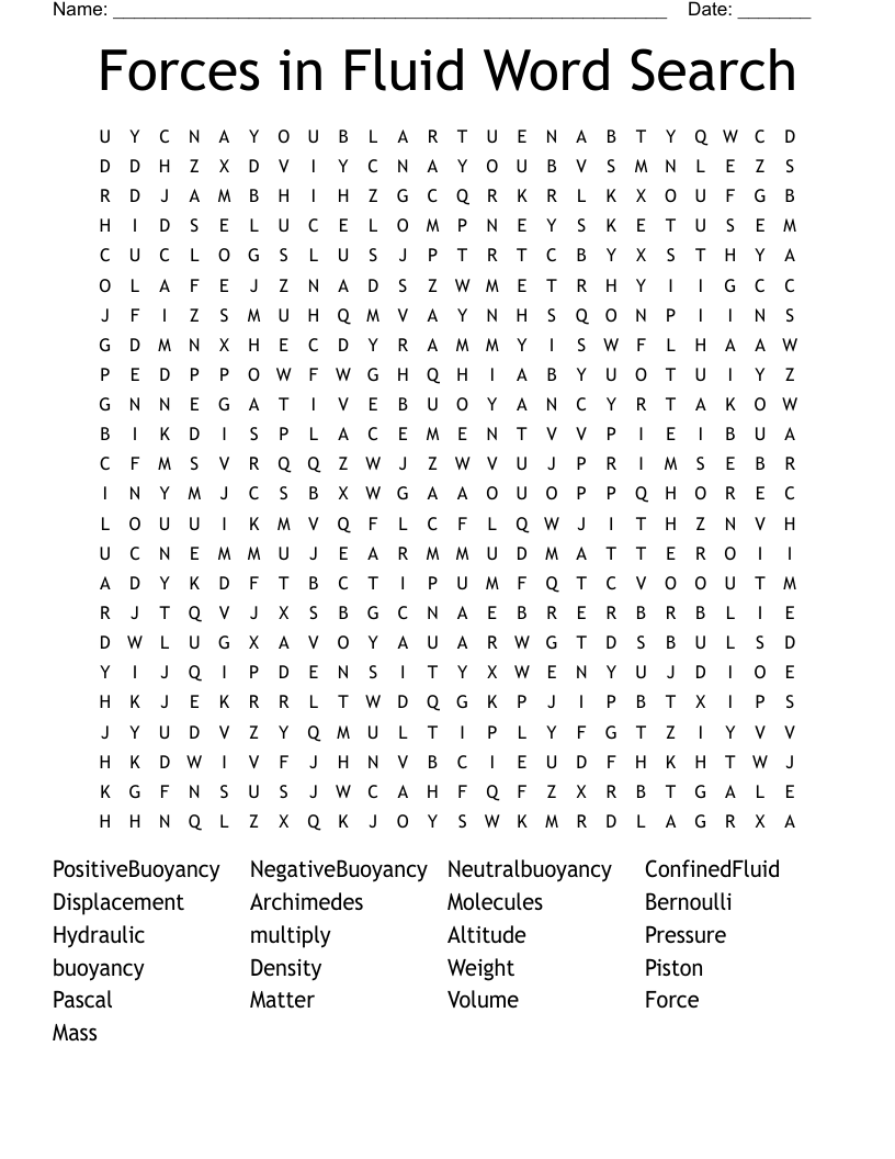 Forces in Fluid Word Search