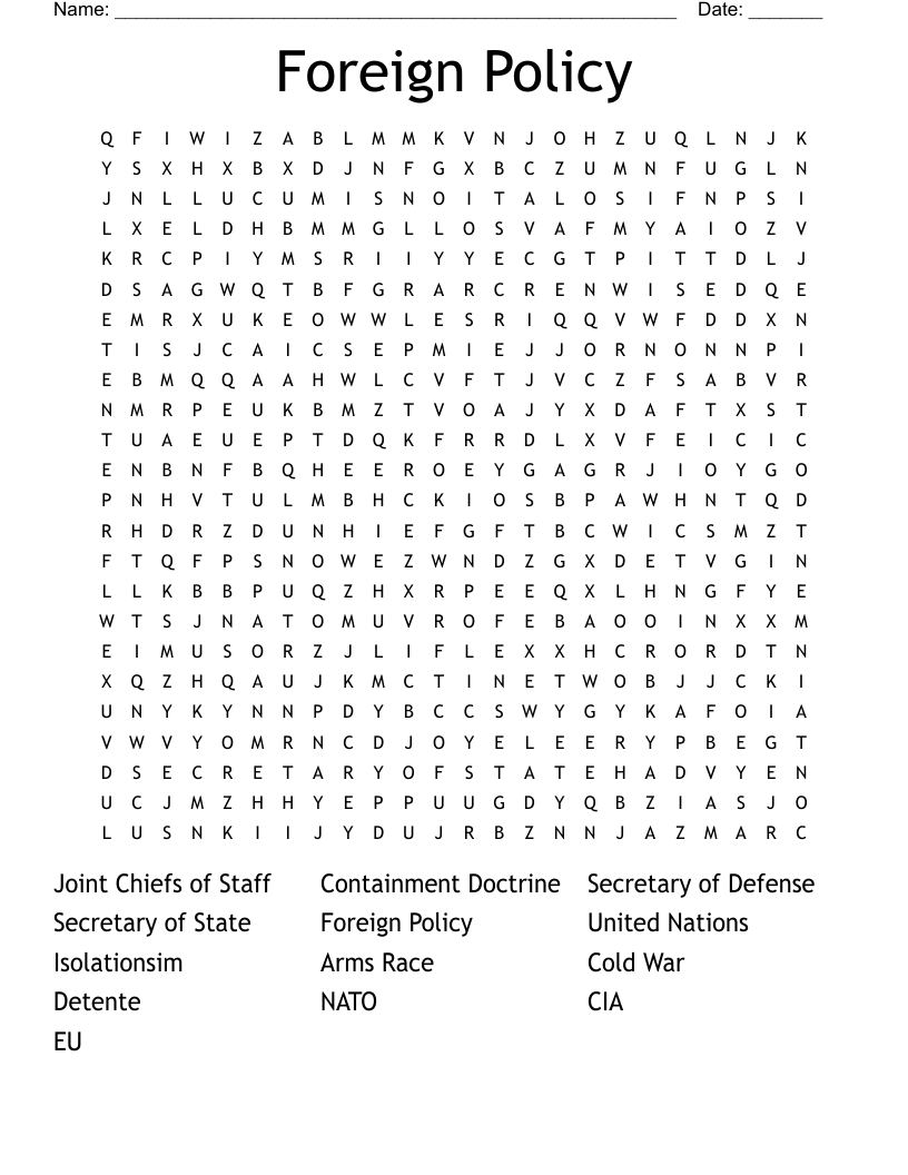 Foreign Policy Word Search