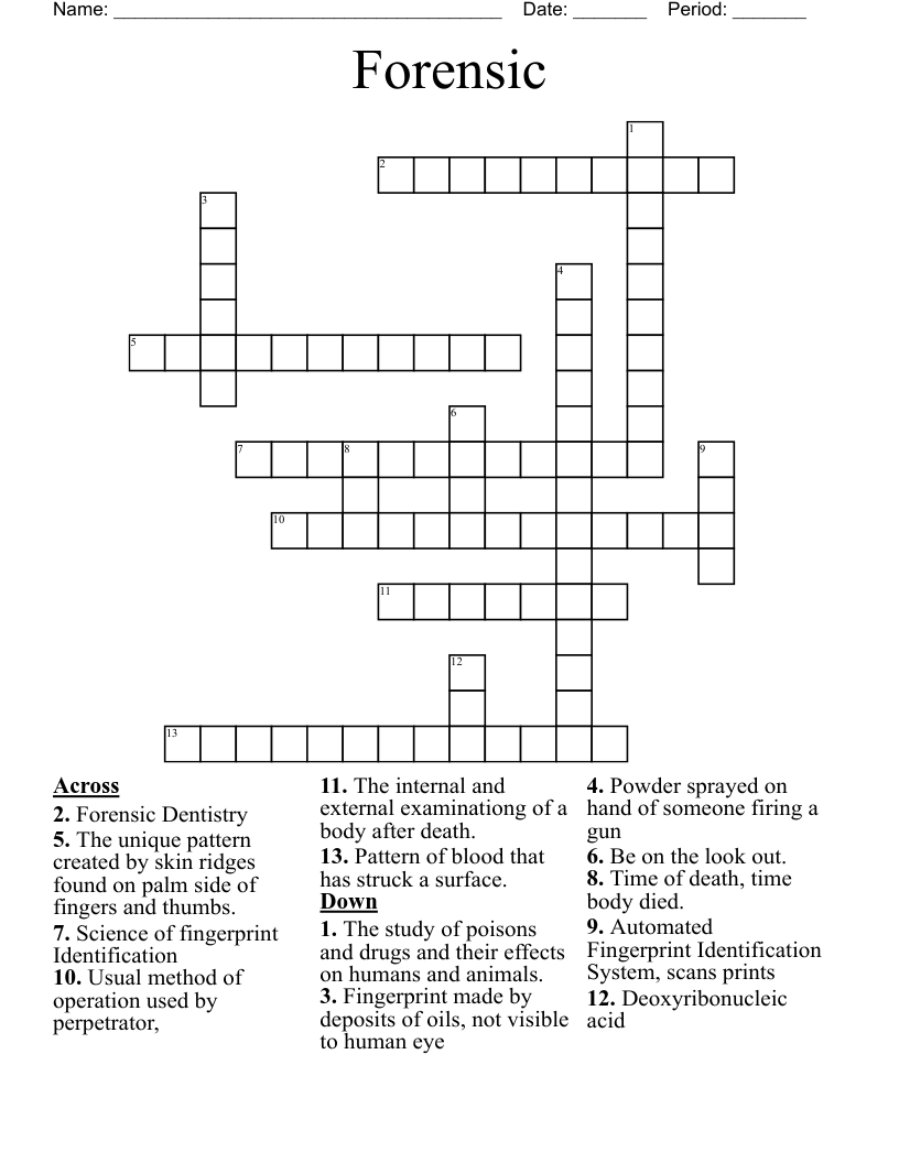 Forensic Crossword