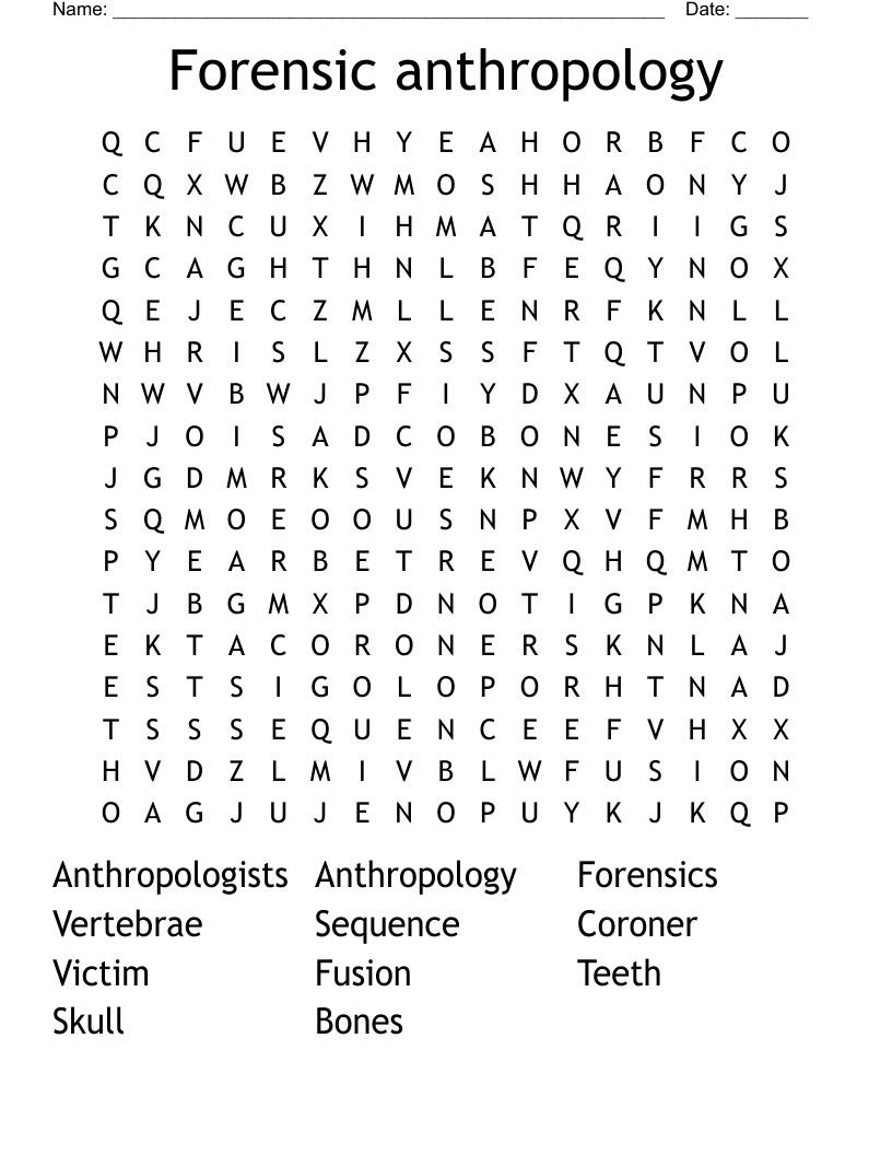 Forensic anthropology  Word Search