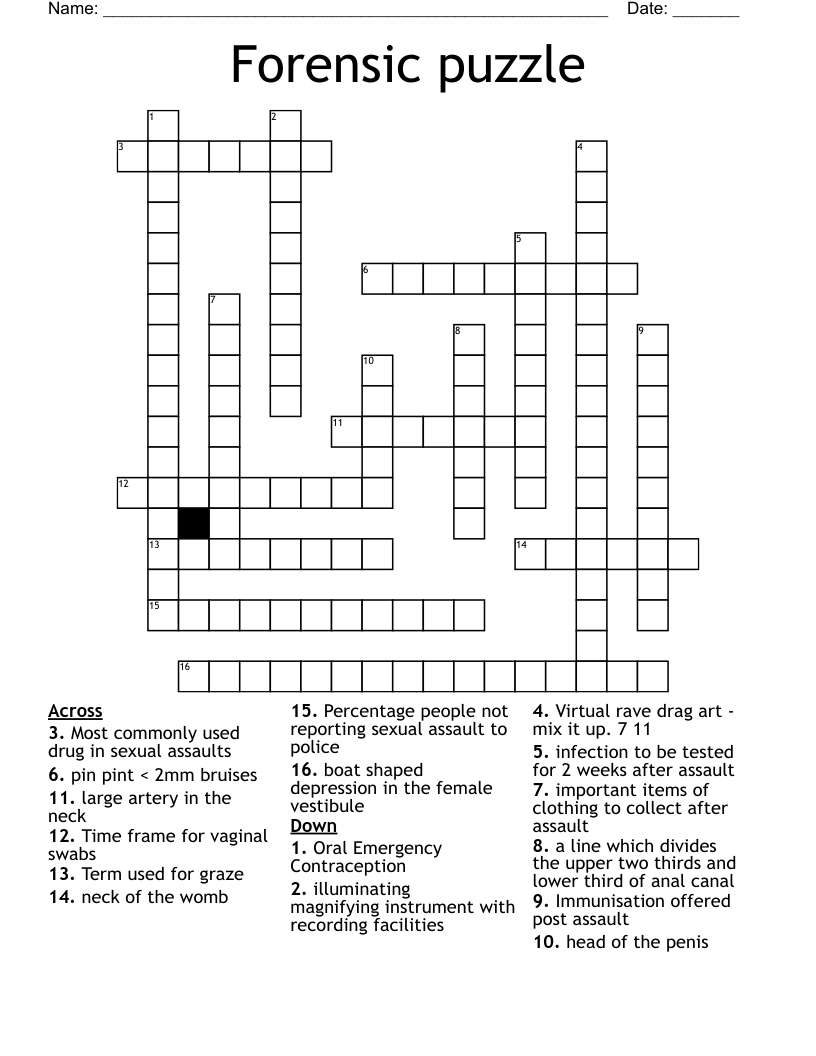 Forensic puzzle Crossword