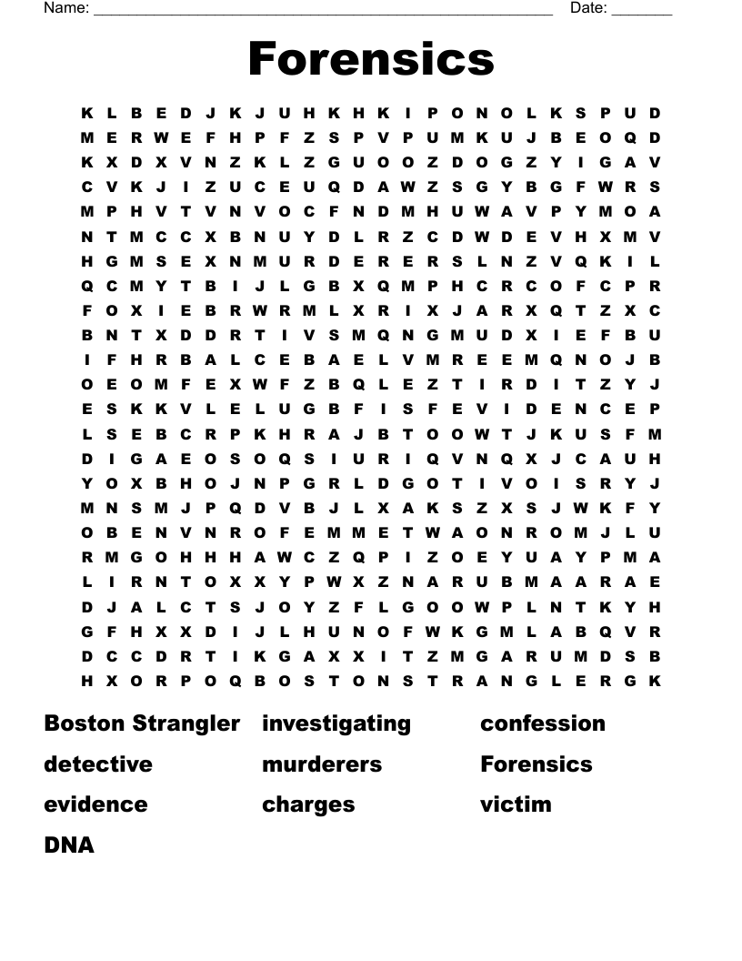 Forensics Word Search