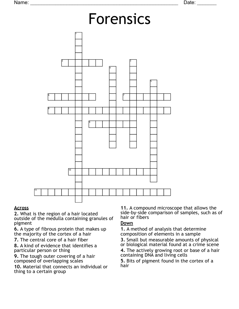 Forensics Crossword