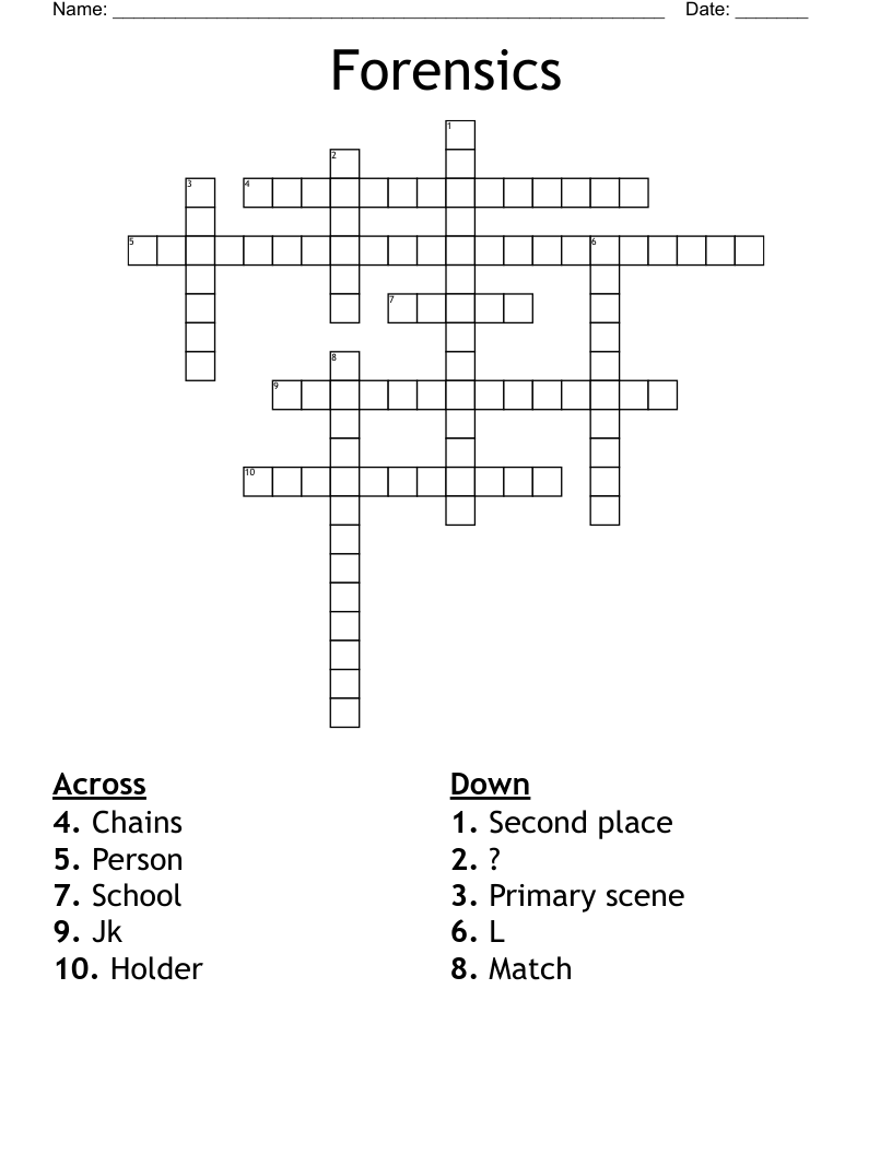 Forensics Crossword