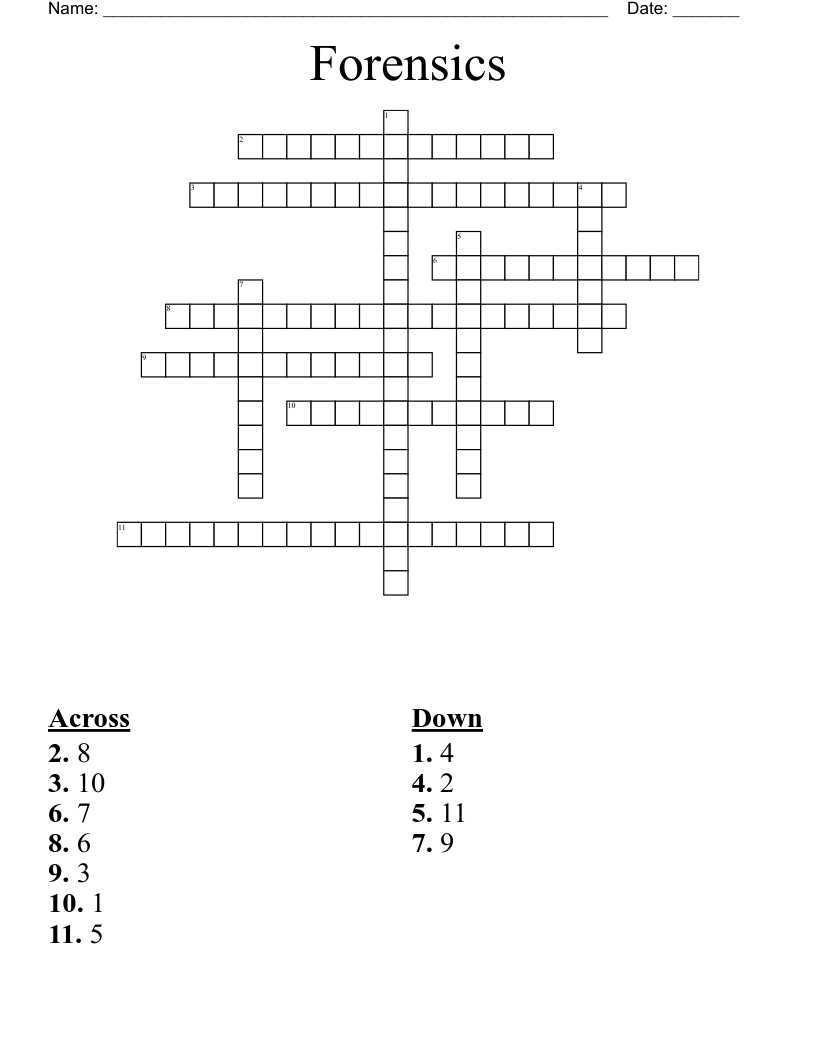 Forensics  Crossword