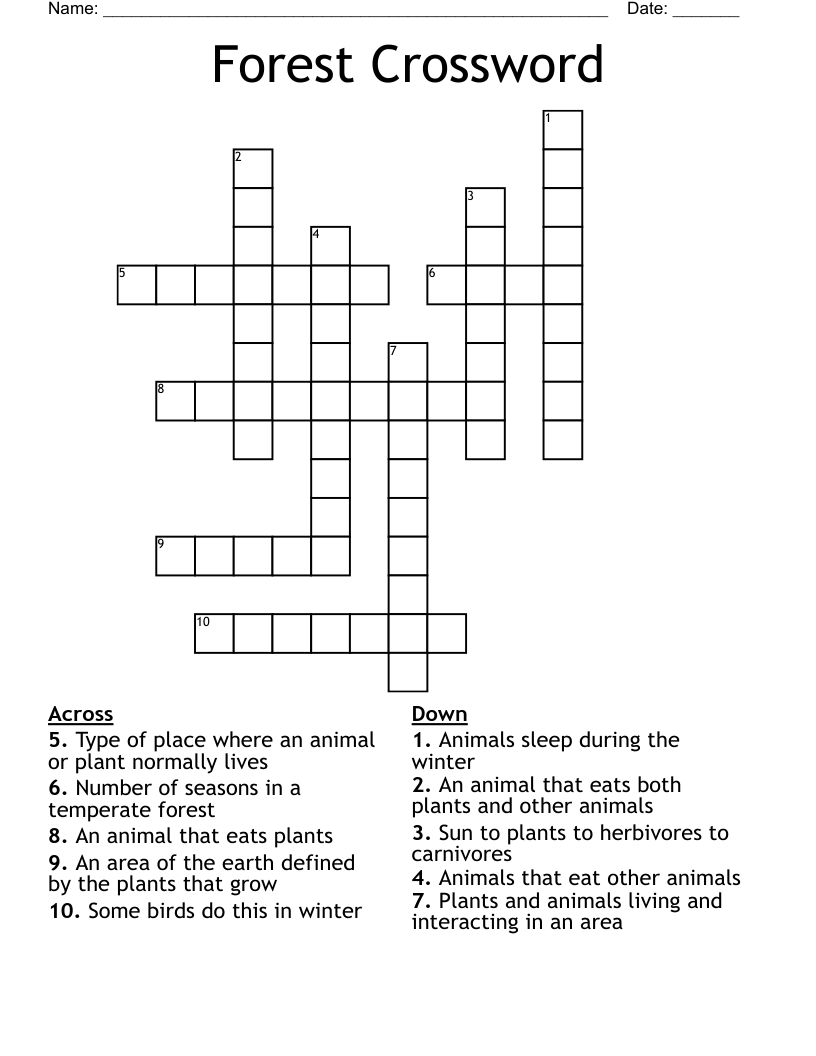 Forest Crossword 