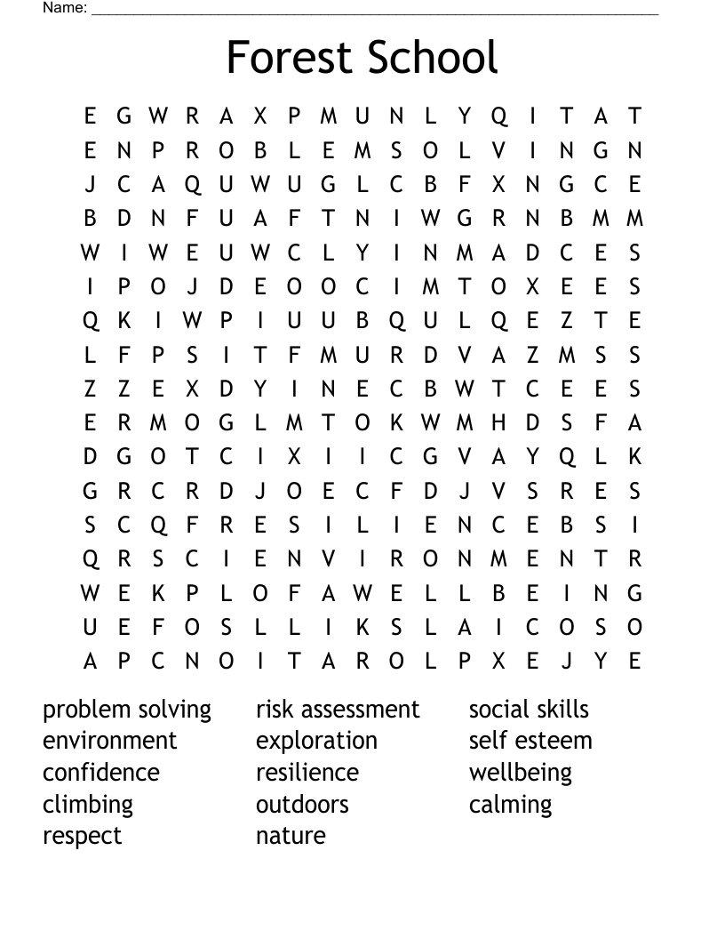 Forest School Word Search