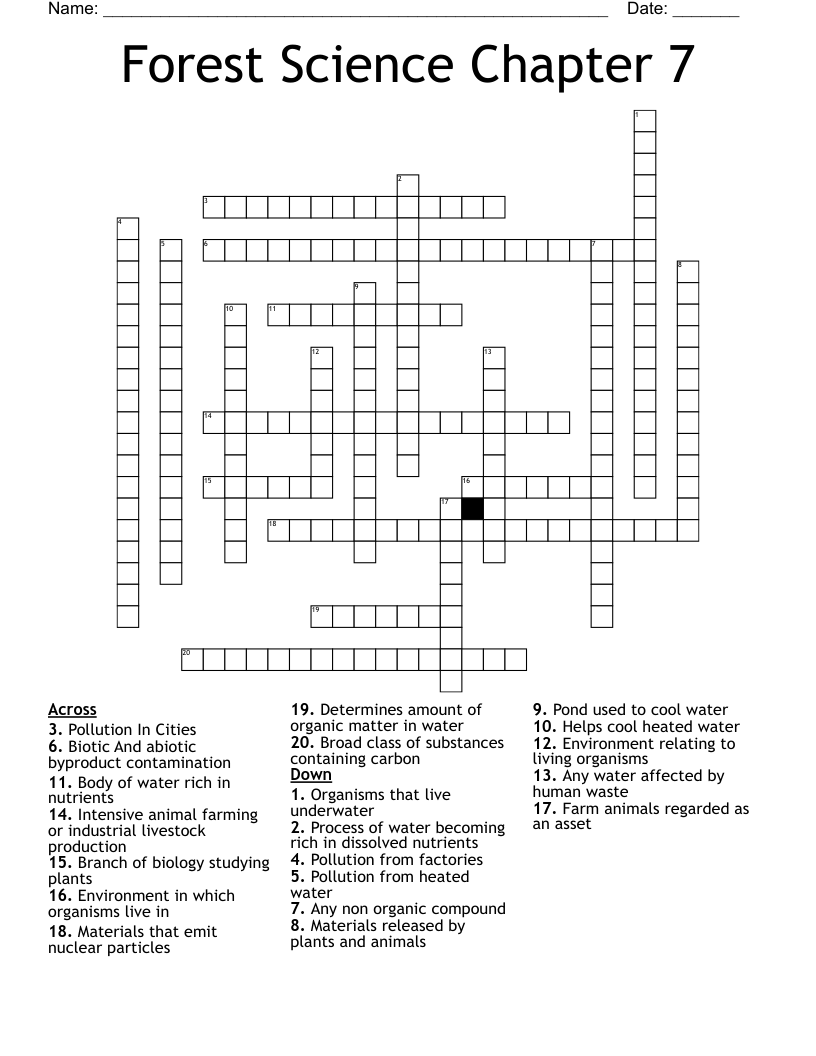 Forest Science Chapter 7 Crossword