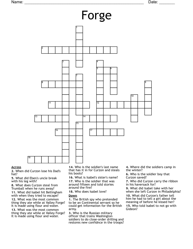 Forge Crossword