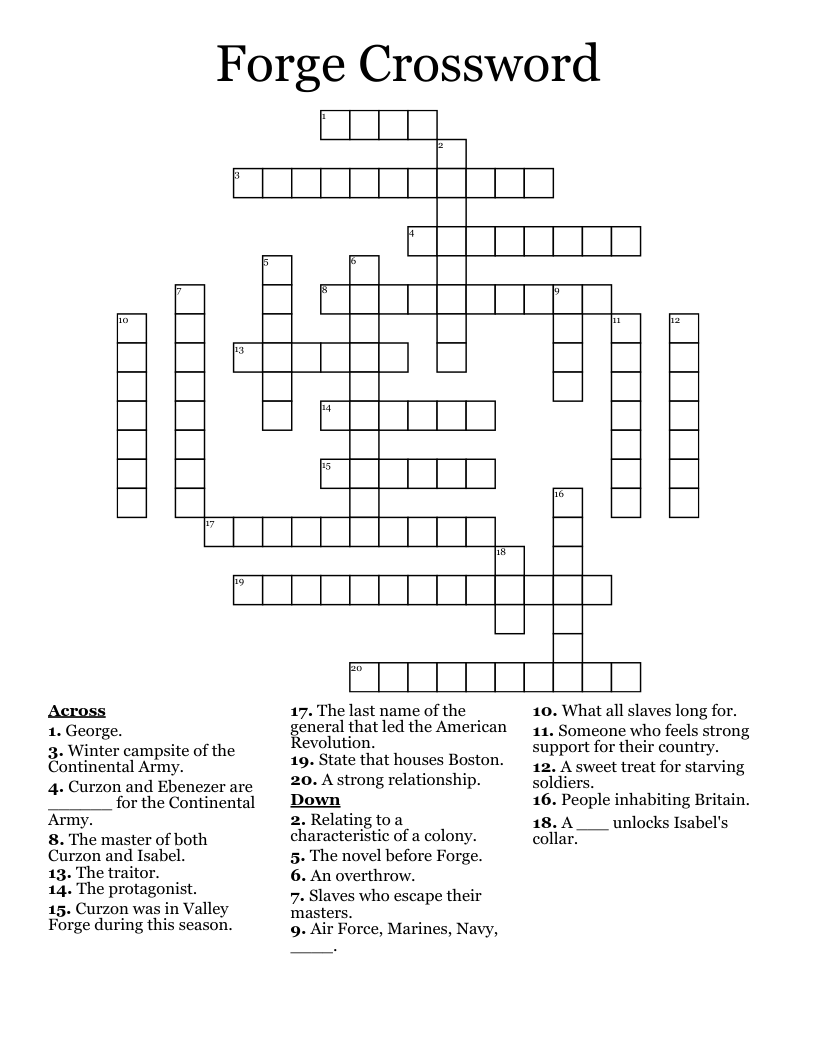 Forge Crossword