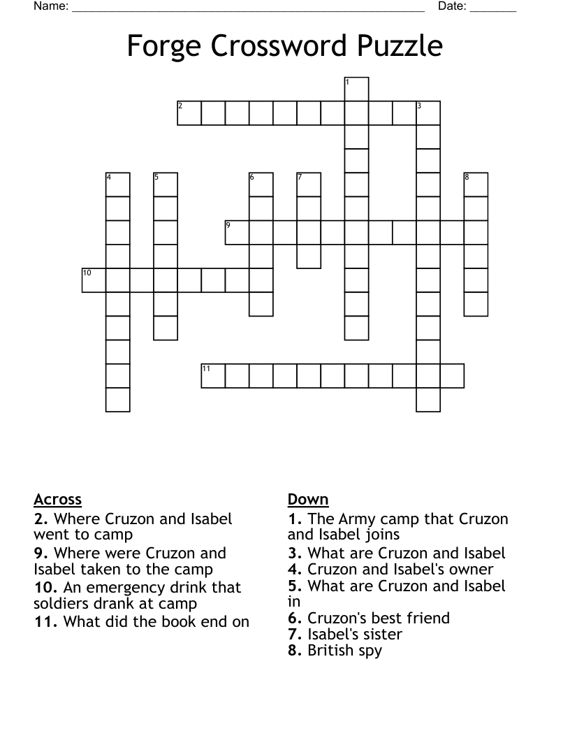 Forge Crossword Puzzle               