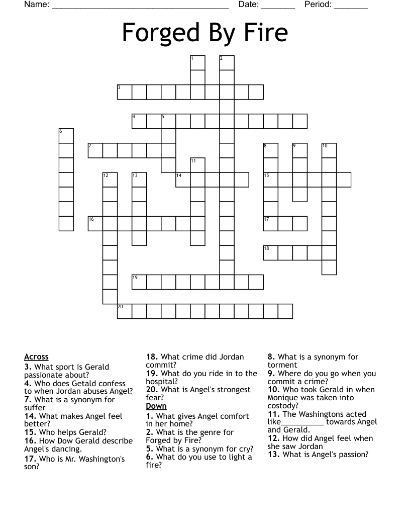 Forged By Fire Crossword