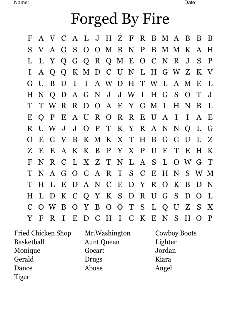 Forged By Fire Word Search