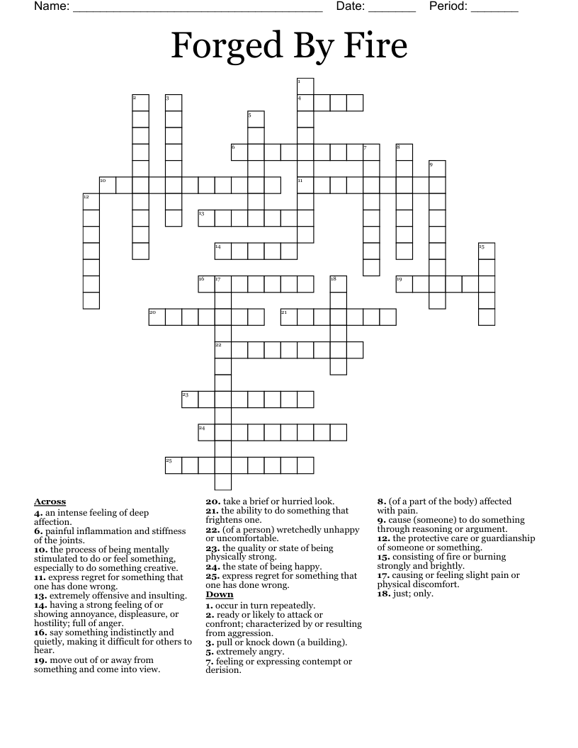 Forged By Fire  Crossword