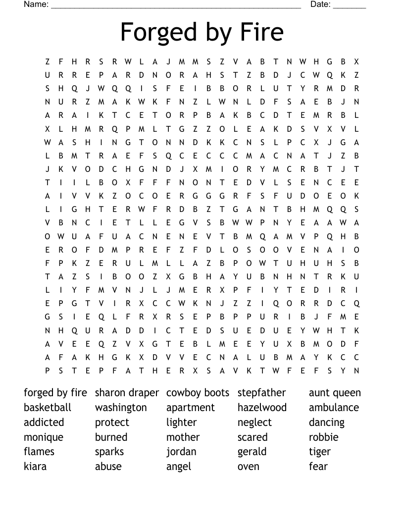 Forged by Fire Word Search