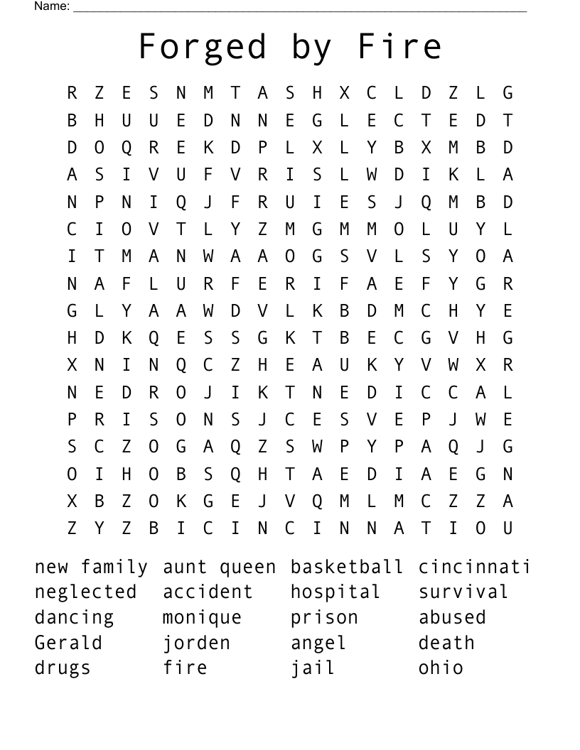 Forged by Fire Word Search
