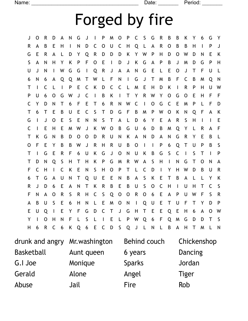 Forged by fire  Word Search