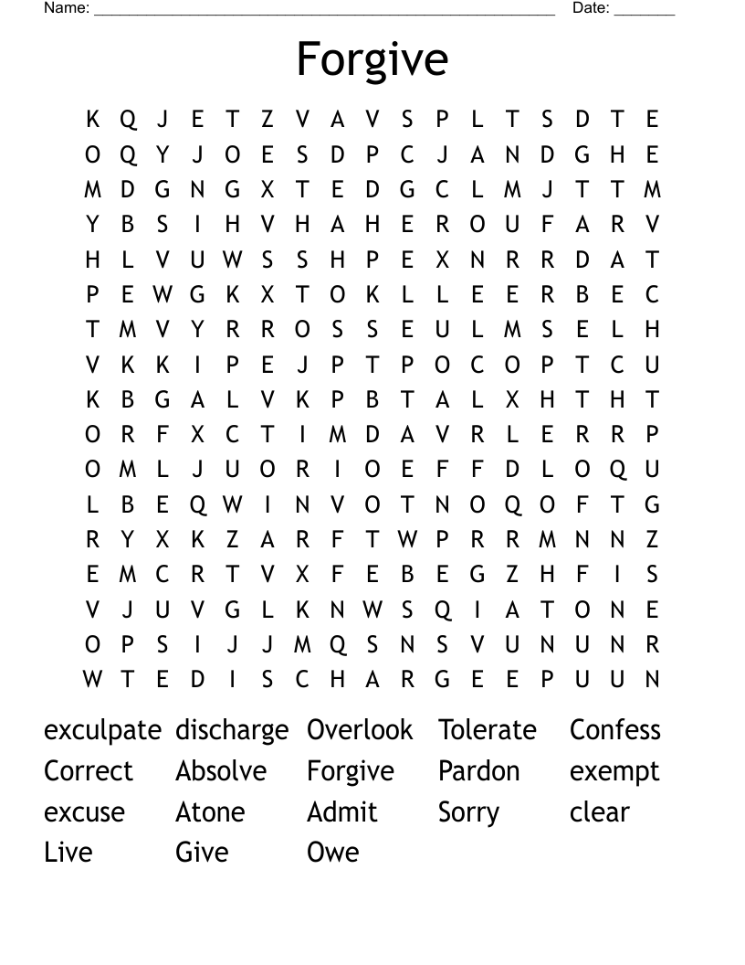 Forgive Word Search