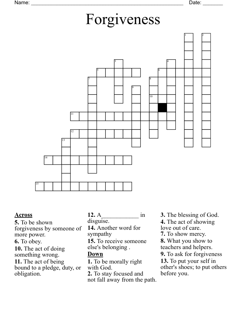 Forgiveness  Crossword