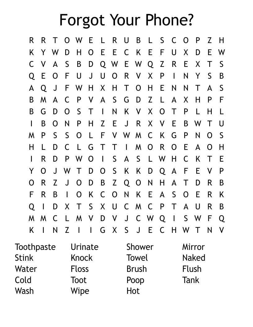 Forgot Your Phone? Word Search