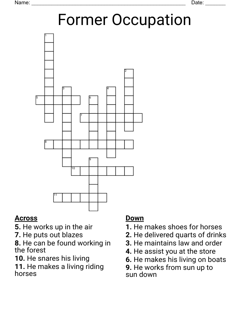 Former Occupation Crossword