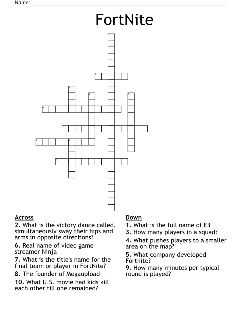 FortNite Crossword
