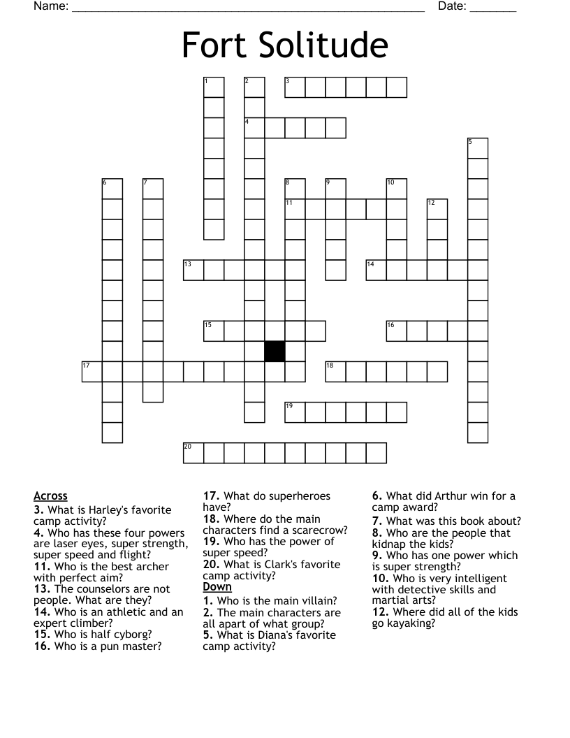 Fort Solitude Crossword