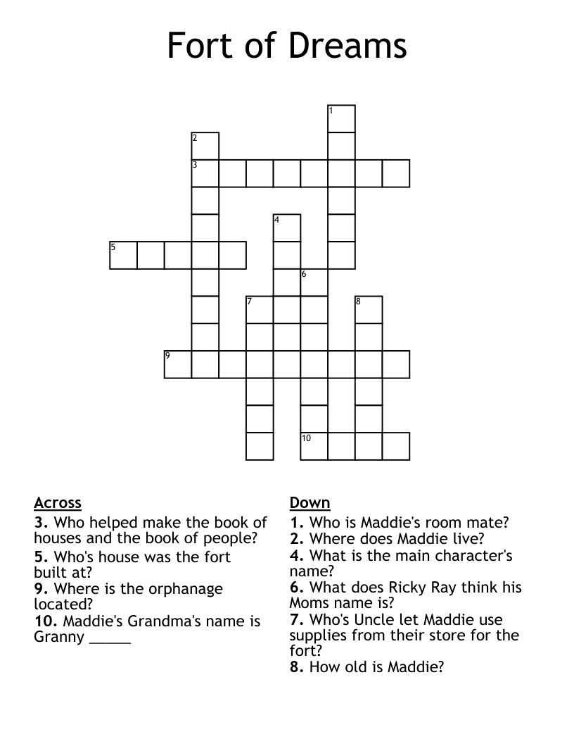 Fort of Dreams Crossword