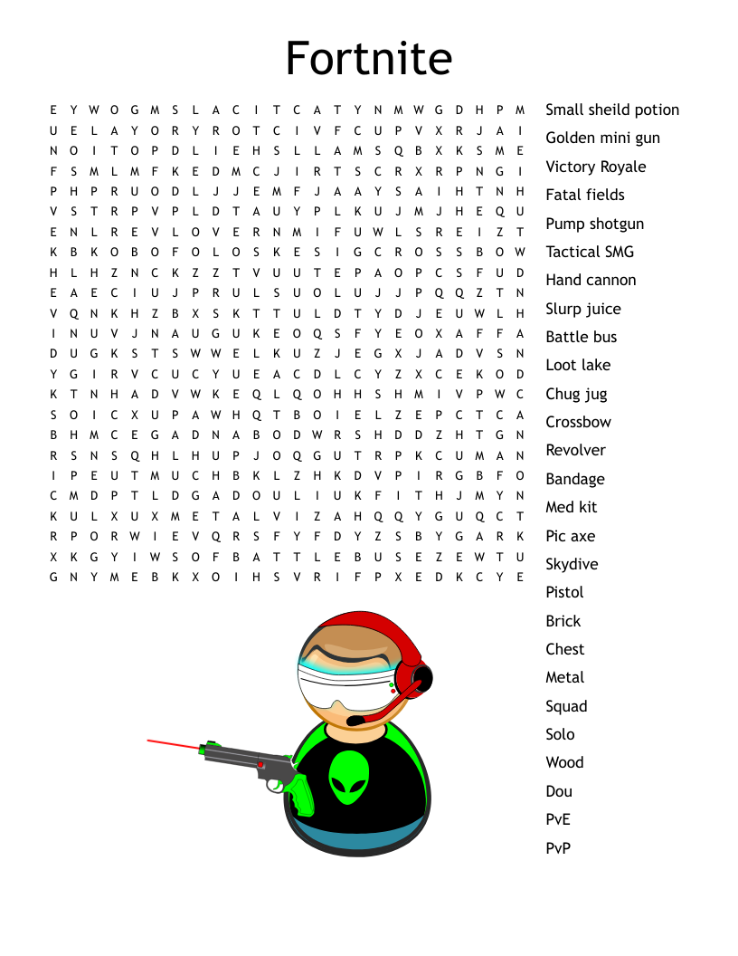 Fortnite Word Search