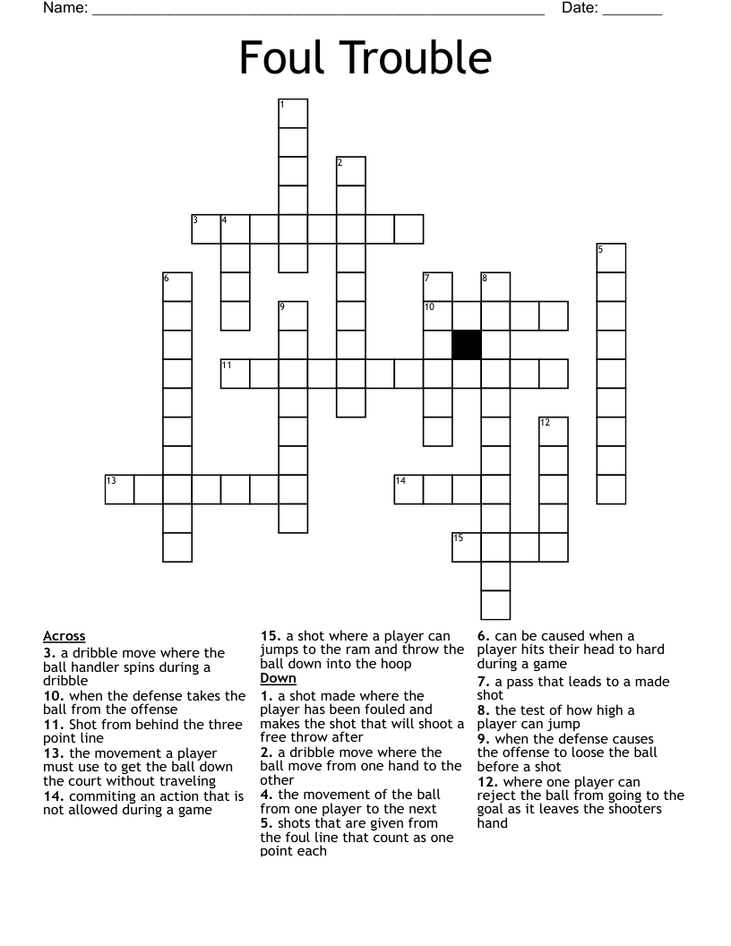 Foul Trouble Crossword