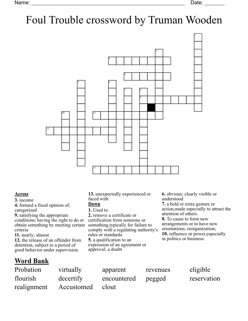 Foul Trouble crossword by Truman Wooden