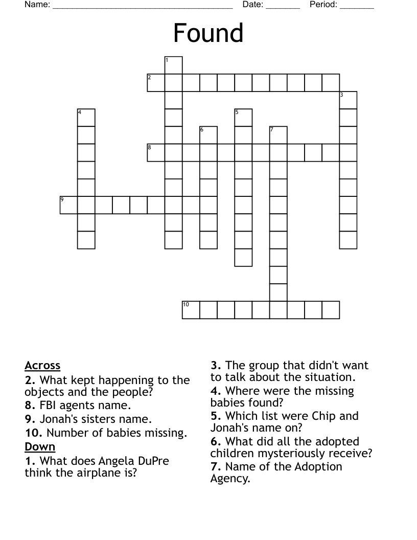 Found Crossword