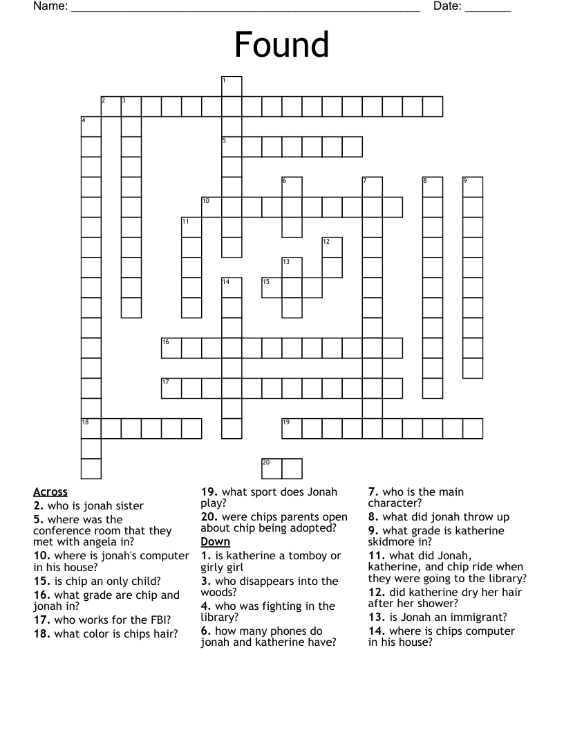 Found Crossword