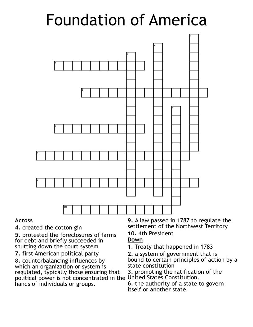 Foundation of America Crossword
