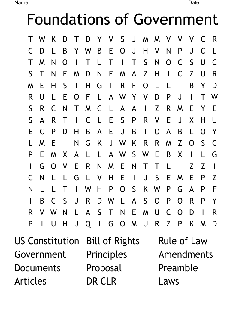 Foundations of Government Word Search