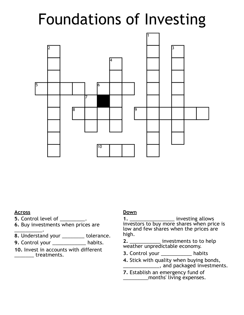 Foundations of Investing Crossword