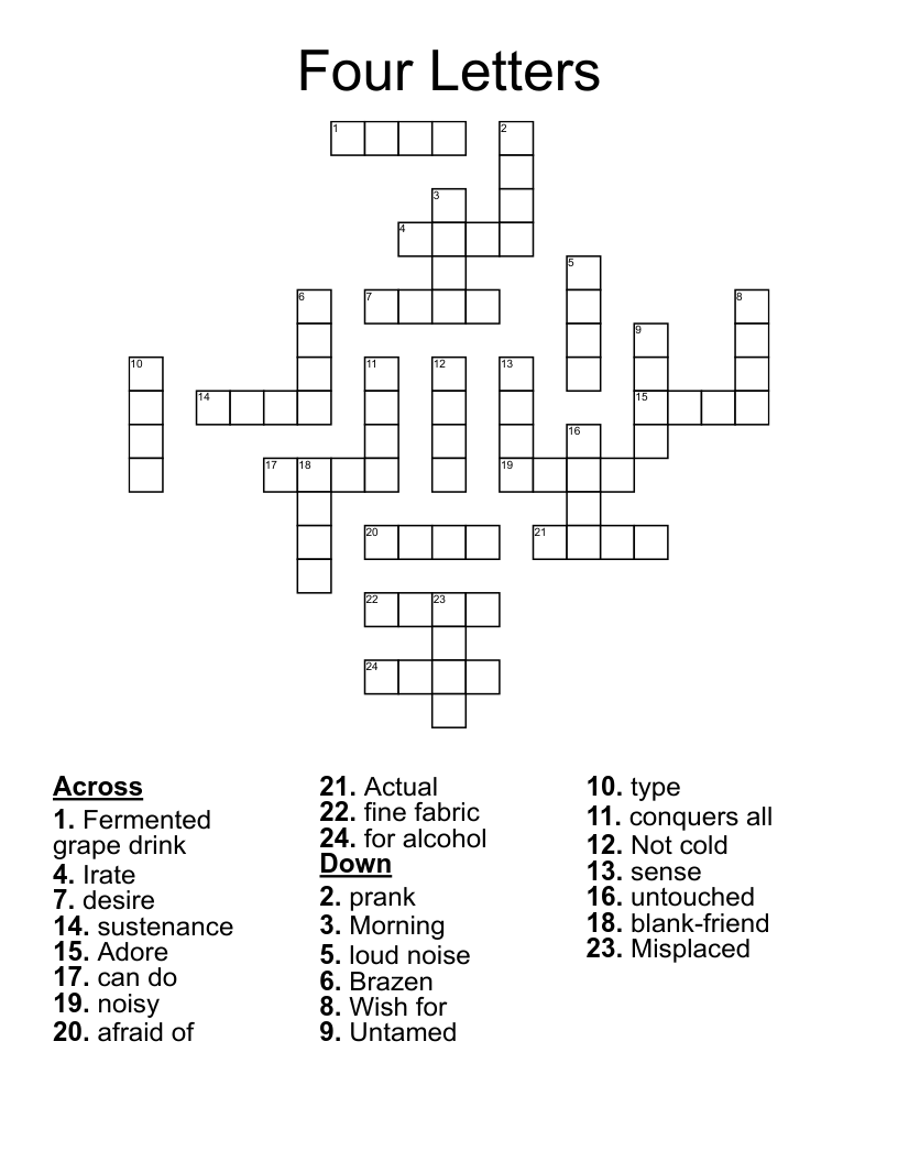 Four Letters Crossword