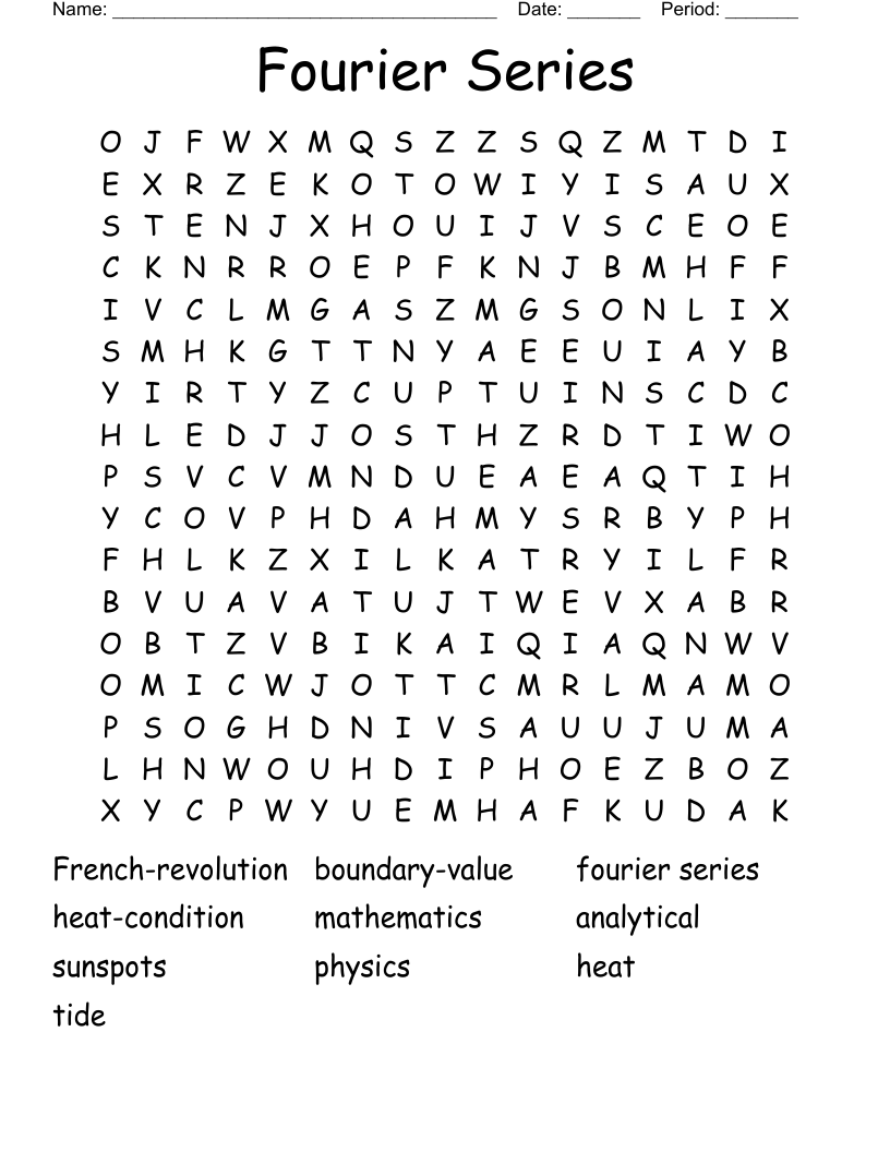 Fourier Series  Word Search